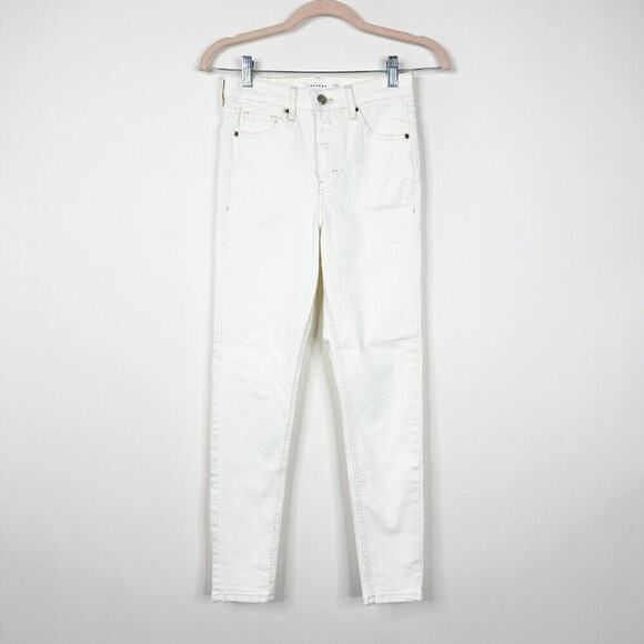 2/$30 Topshop Moto Jamie Jeans High Rise Skinny Cropped Stretch White W26 #9236 - Picture 5 of 12